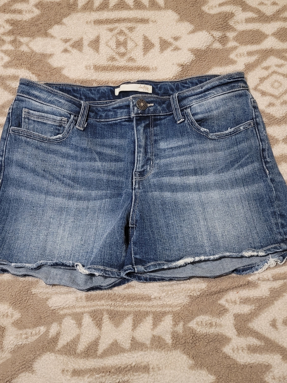 Daytrip Distressed Medium Blue Denim Shorts